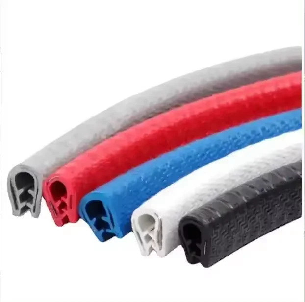 Custom PVC Extruded Profile Rubber Sealing Strip Built in Shaped Steel Sheet U Shape Edge Trim Car Door Edge Guards Protector