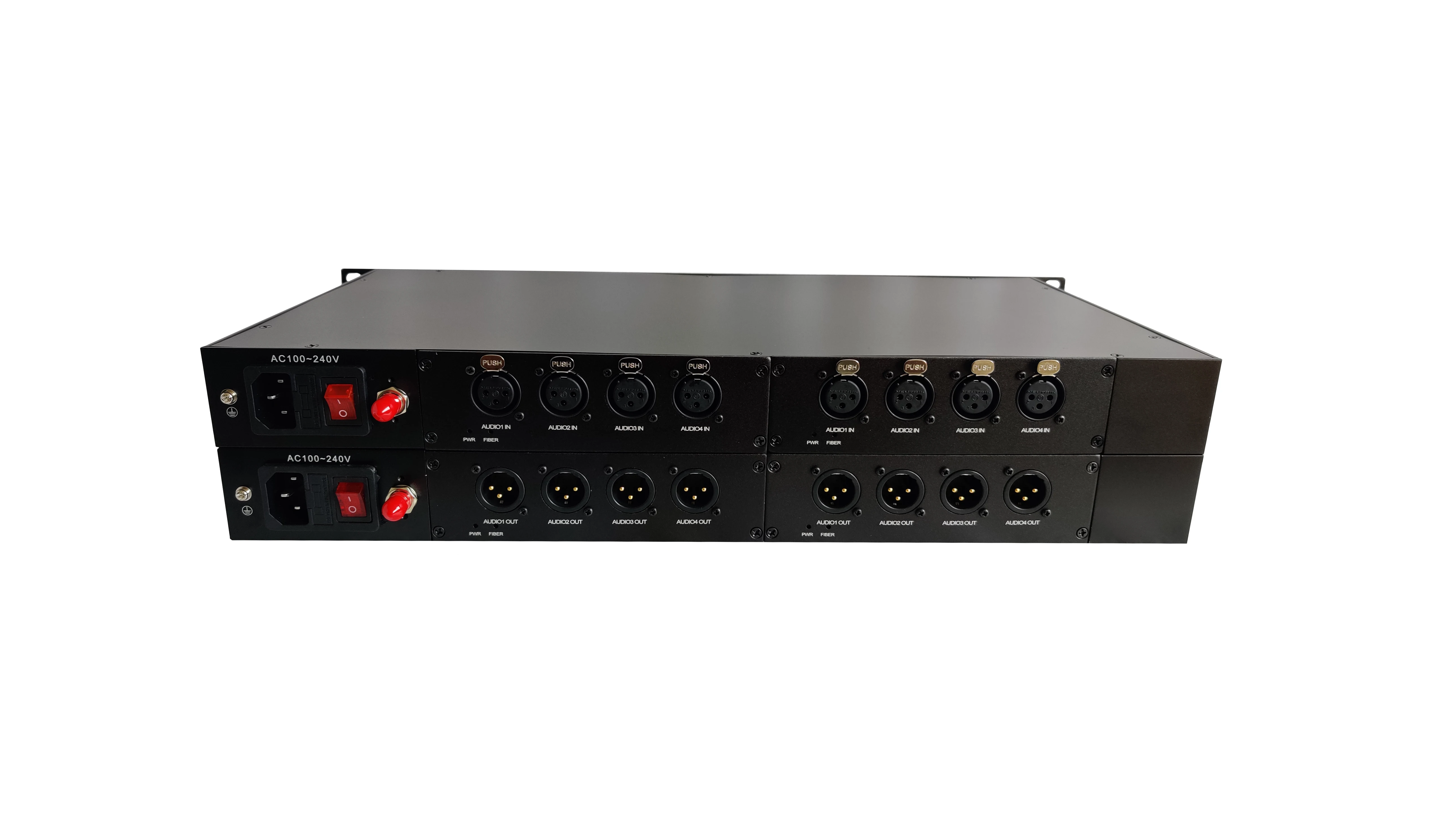 8 channels xlr analog audio over optical fibre converter