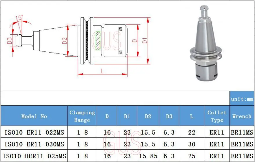 Small Milling Chuck St10 Iso10 Bt15 Bt20 Bt 20 Sk10 Er Collet Chuck Tool Holder For Cnc Machine