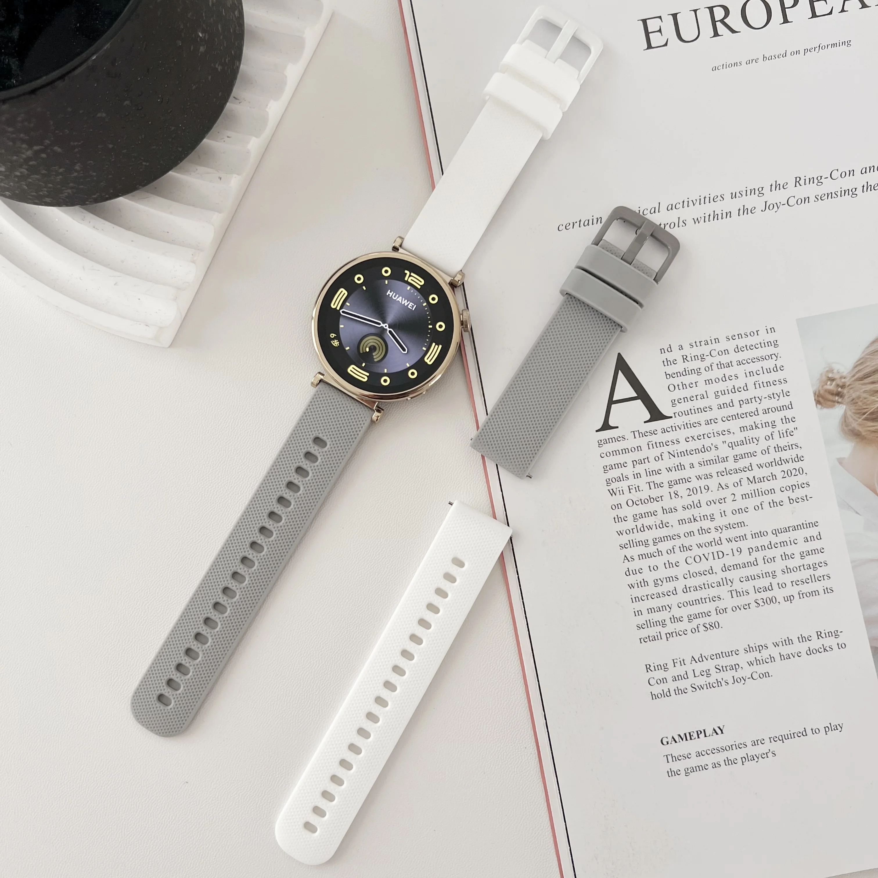 22mm Double Color Silicone Watch Band For Huawei Watch Gt4 18mm 20mm