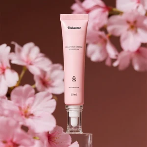 Roller Hyaluronic Acid Vitamin C Anti-Aging Eye Cream for Smooth Wrinkles Lightening OEM 15ml Cherry Blossom Eye Serum