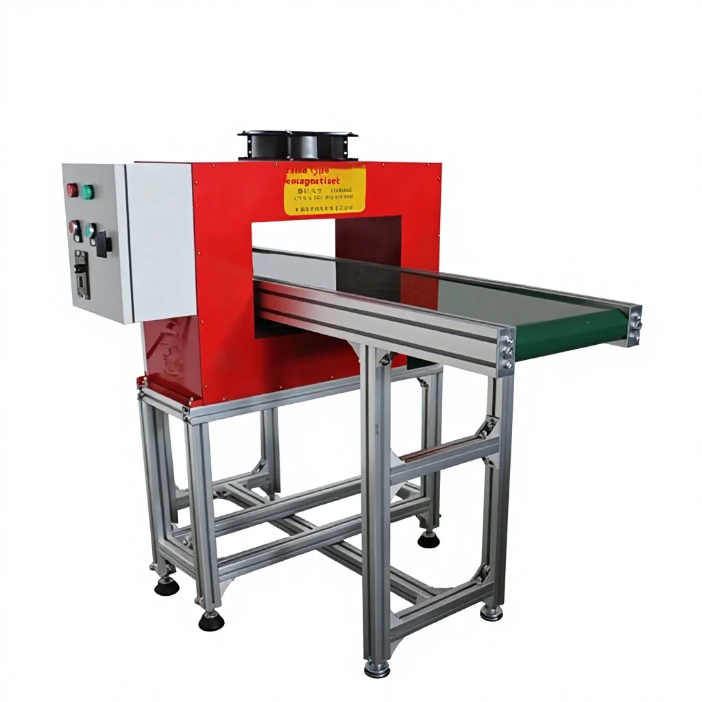 TEBAK Non-Powered Roller Frame Demagnetizer, Conveyor Belt Frame Demagnetizing Machine for Steel & Iron Workpieces