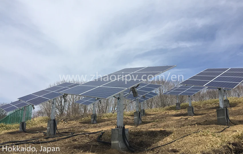 Регулируемый одноосевой Солнечный трекер с регулируемым углом высоты