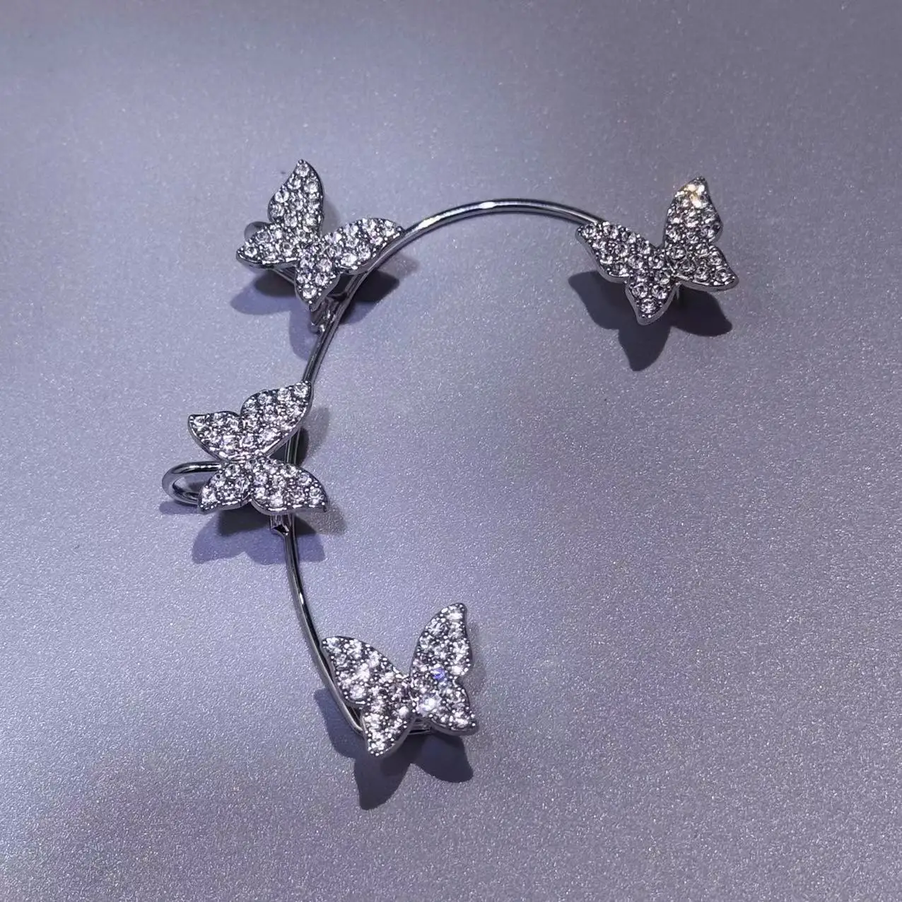 Clip per orecchio a farfalla in stile coreano senza piercing per le