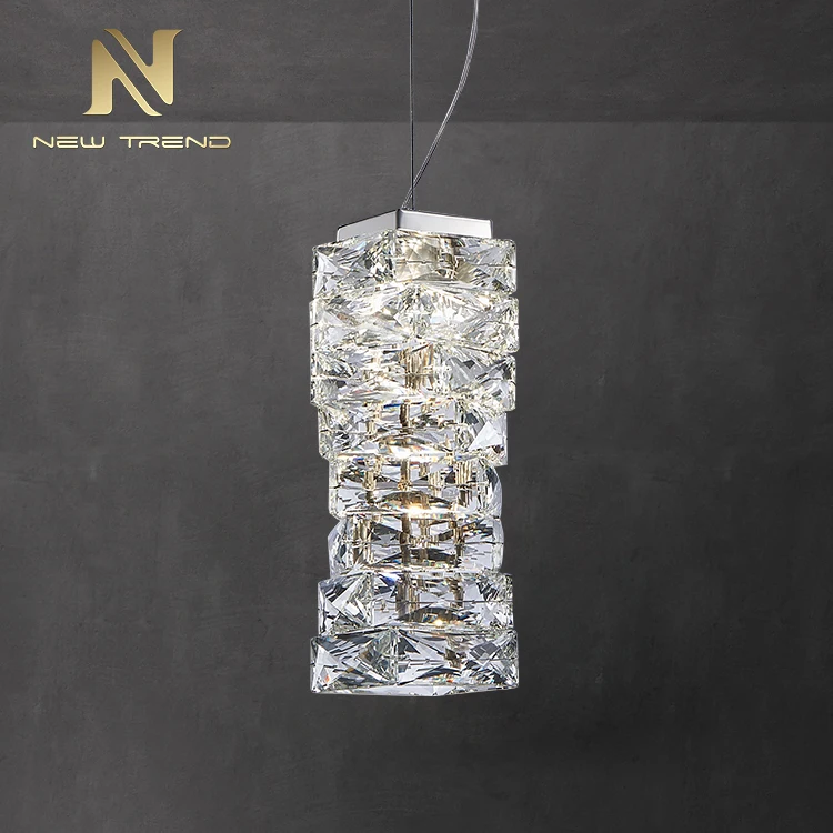 PFT8459 New Product K9 Crystal LED Hanging Light Indoor Decorative Pendant for Living Bedroom Dining Room Stylish Home Chandelier
