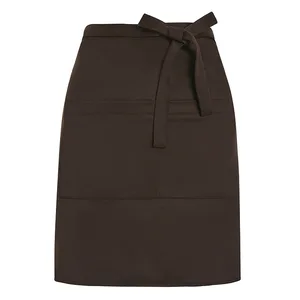 High Quality Custom Hothome Wait Staff Hotel Uniforms Adjustable Kitchen Apron for Unisex Polyester Fabric Coffee Apron