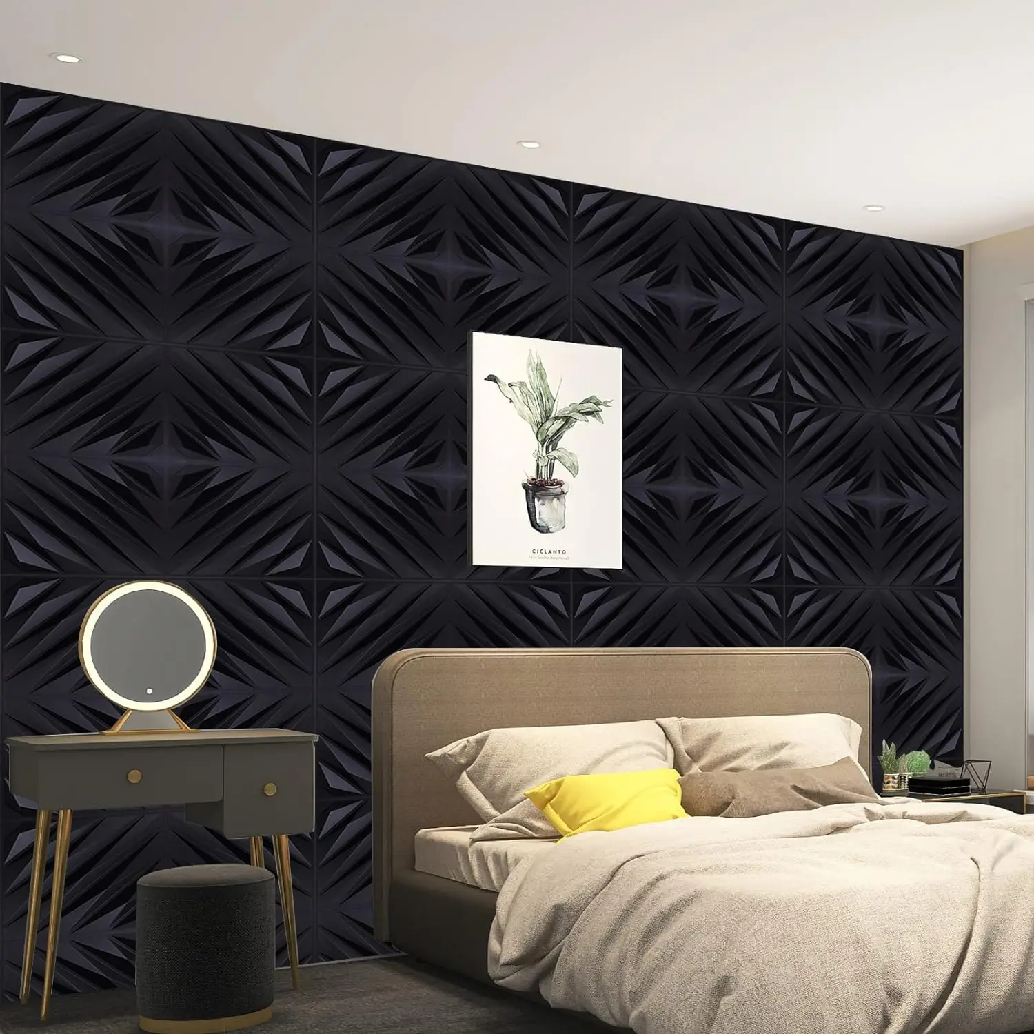 UDK Hot Selling PVC Vinyl 3D Luxury Style Wall Panel Wall Board Easy to ...