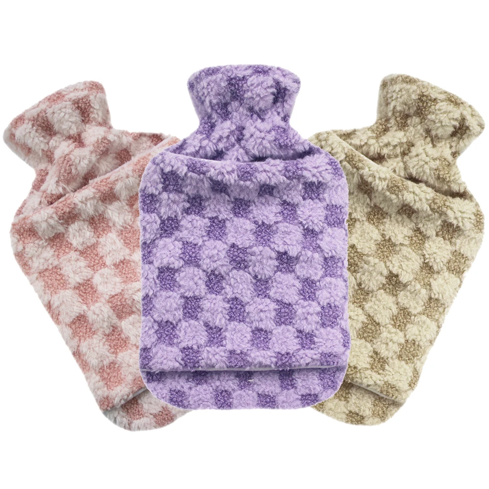 Factory Wholesale Custom Reusaber Rubber Hot Water Bottle 2l with Hand Warmer Fur Cover Hot Water Bag for Sample