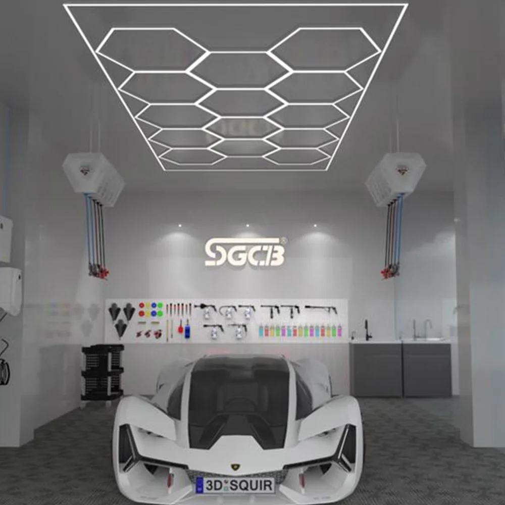 SGCB светодиодный шестигранный гаражный светильник для мастерской магазин деталей спортзала размер настраиваемый