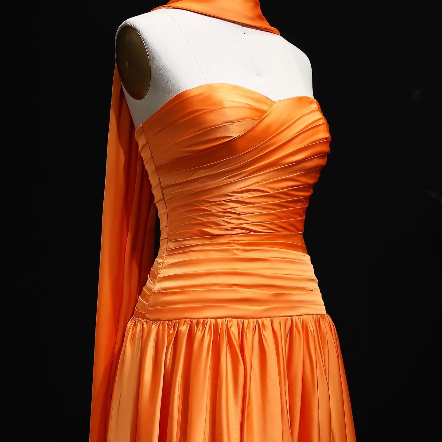 strapless open back dress Pink Petal Scarf Tie Cutout Maxi Fei Dress XXS