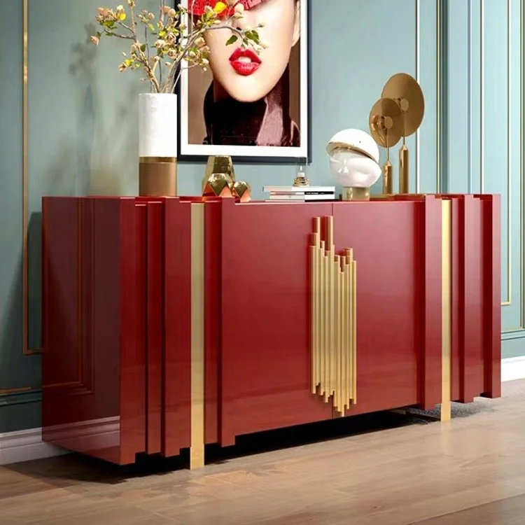 America wood sideboard luxury designer solid wooden sideboard cabinet
