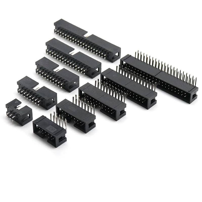 8 Pcs Dual Row 20-Pin Right Angle 2.54mm Box Header Connector IDC Male Sockets 