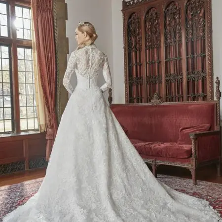 lace collar wedding dress