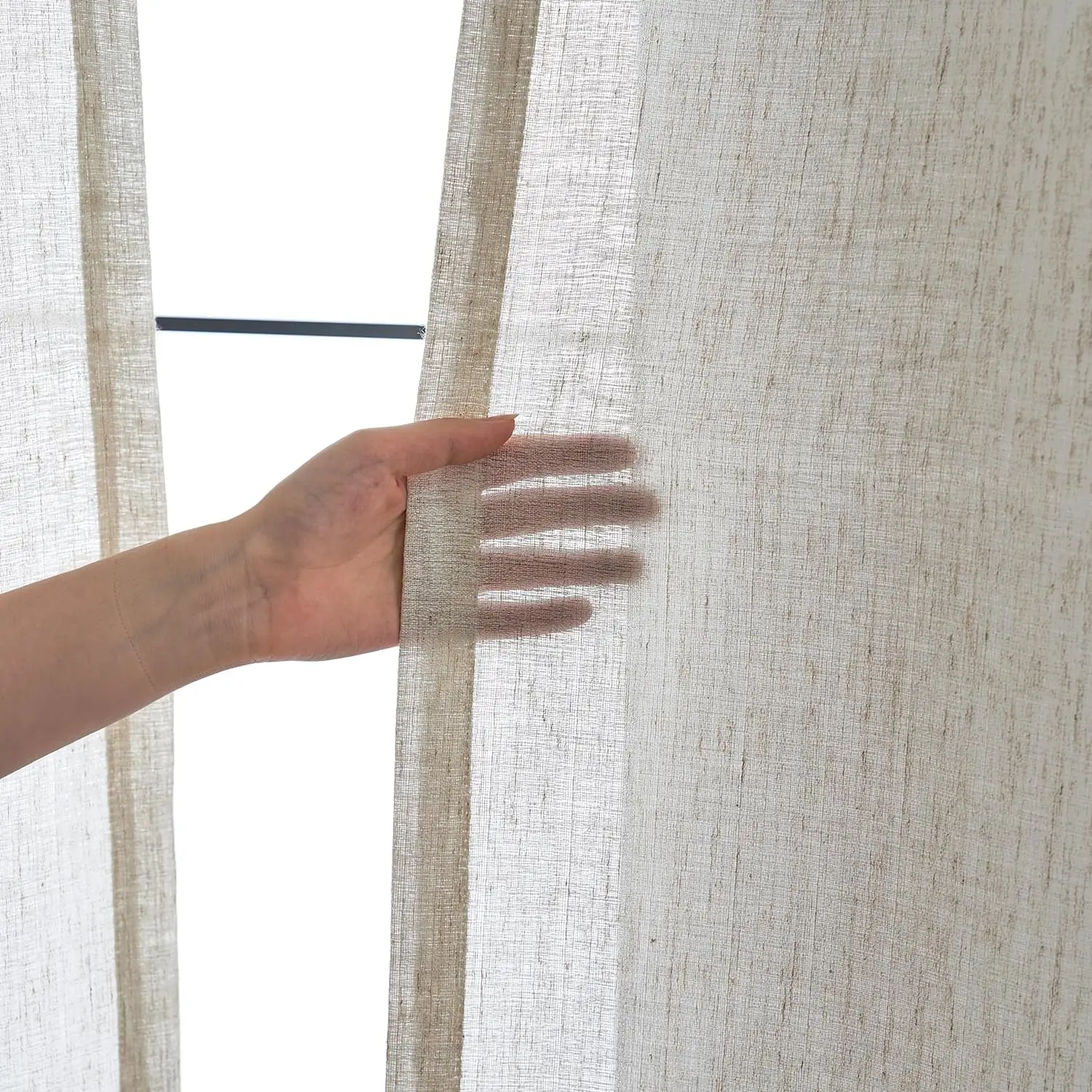 TWOPAGES Tenda plissettata a pieghe lunga 228 cm, in finto lino, testurizzata, per soggiorno, foderata, filtrante la luce (1 pannello, 101 x 228 cm (larghezza x lunghezza