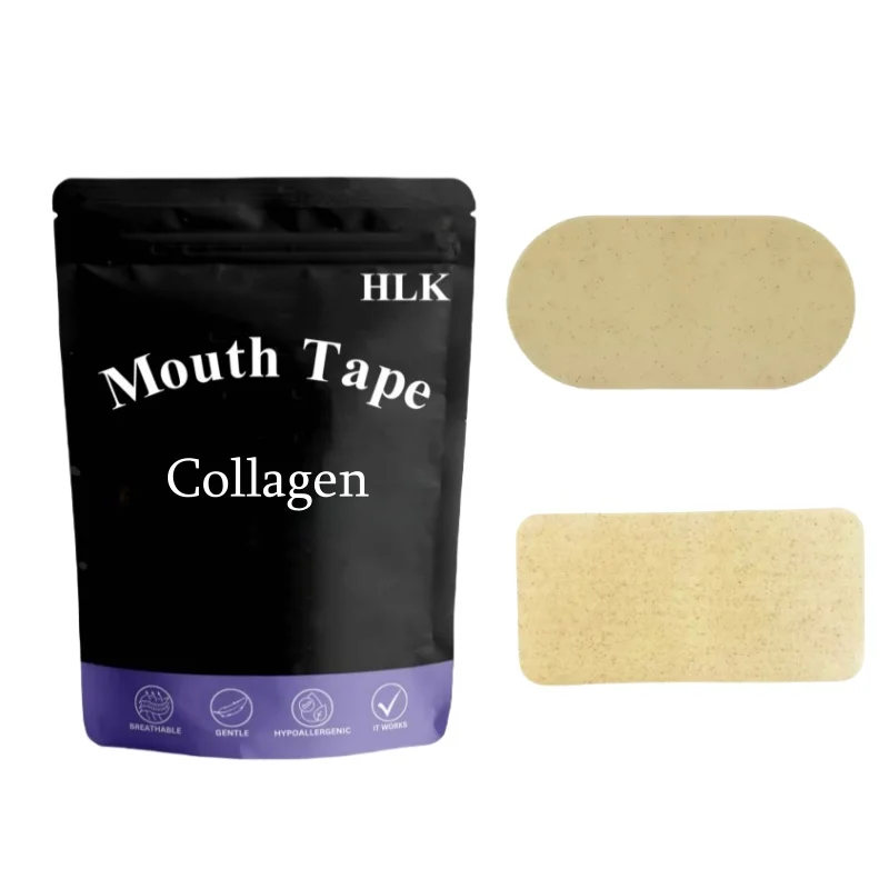 HLK New Infused 6 Ingredients Vitamin Aloe COQ10 Silicone Mouth Tape With Collagen