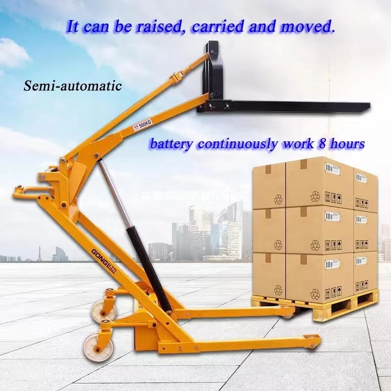 Mini Telescopic Battery Operated Forklift Portable Multifunctional Small Fork Lift Stacker Cargo Warehouse