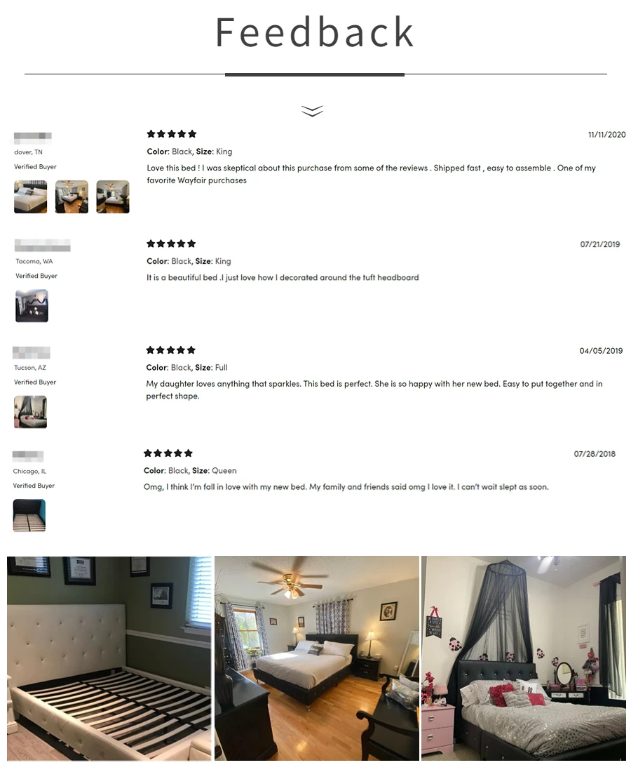 Modern Luxury Diamond Leather Double King Queen Size Soft Platform Beds