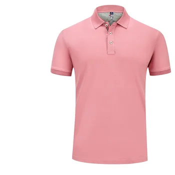 Customized collar workwear with anti wrinkle and anti pilling dual yarn silk cotton polo shirt with printed logo