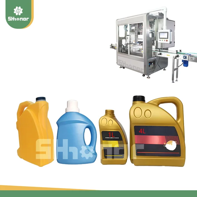 High Speed Automatic linear type piston 1L 4L 5L Bottle Lube Car Engine lubricating Motor Lubricant Oil Filling Capping Machine