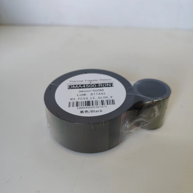 DMA4500R 34mm*500m Black PET High Temperature Heat Transfer Paper TTO Coding Machine Ribbon Encryption FC32/FC53 Print