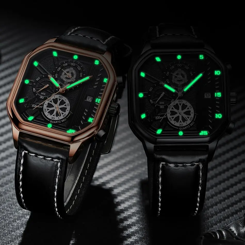 CHENXI 904 Watch - Men's Fashion Square Multifunction Chronograph