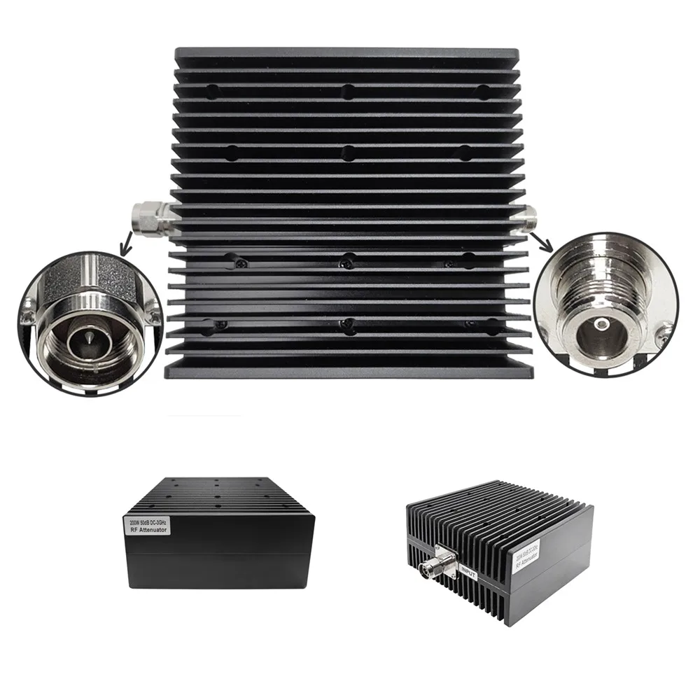 Atténuateur RF fixe de type N mâle vers N femelle, faible PIM, 50 ohms, 200 W, DC à 3 GHz, atténuation de 20 dB, 30 dB, 40 dB ou 50 dB