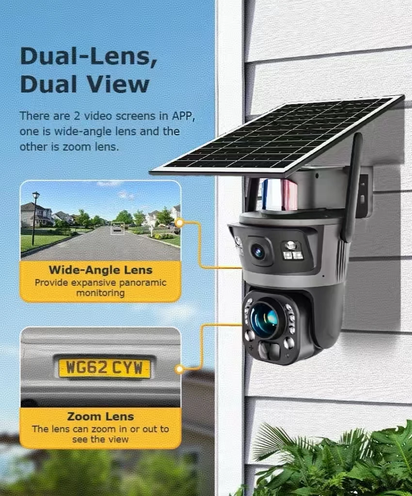 Outdoor solar camera supporting Ubox APP remote monitoring