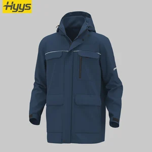 In Stock Detachable 2 Pieces Winter Outdoor Construction Workwear Jackets with Reflective Unisex Heavy Work Clothes with Hooded