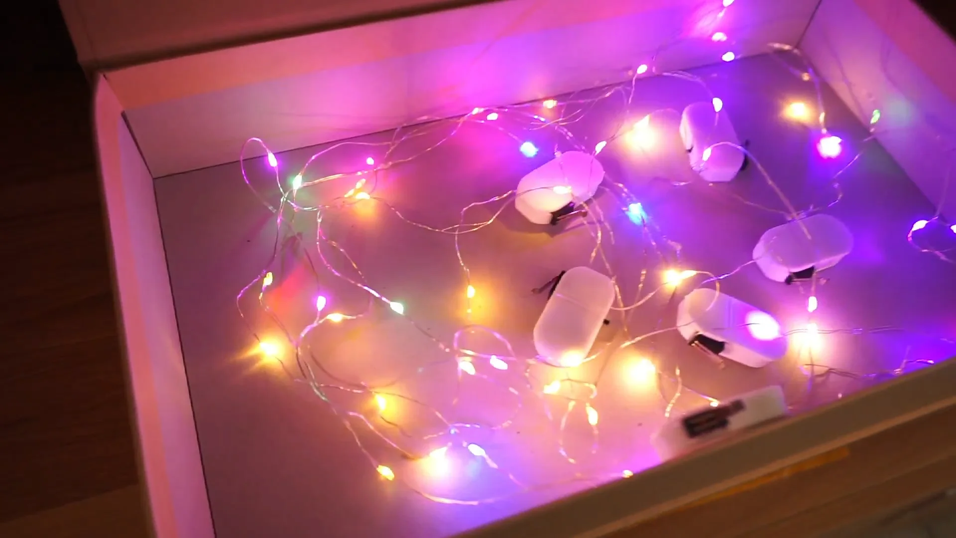 Battery Operated Led Fairy Lights For Gift Box Open Lightup Sensor