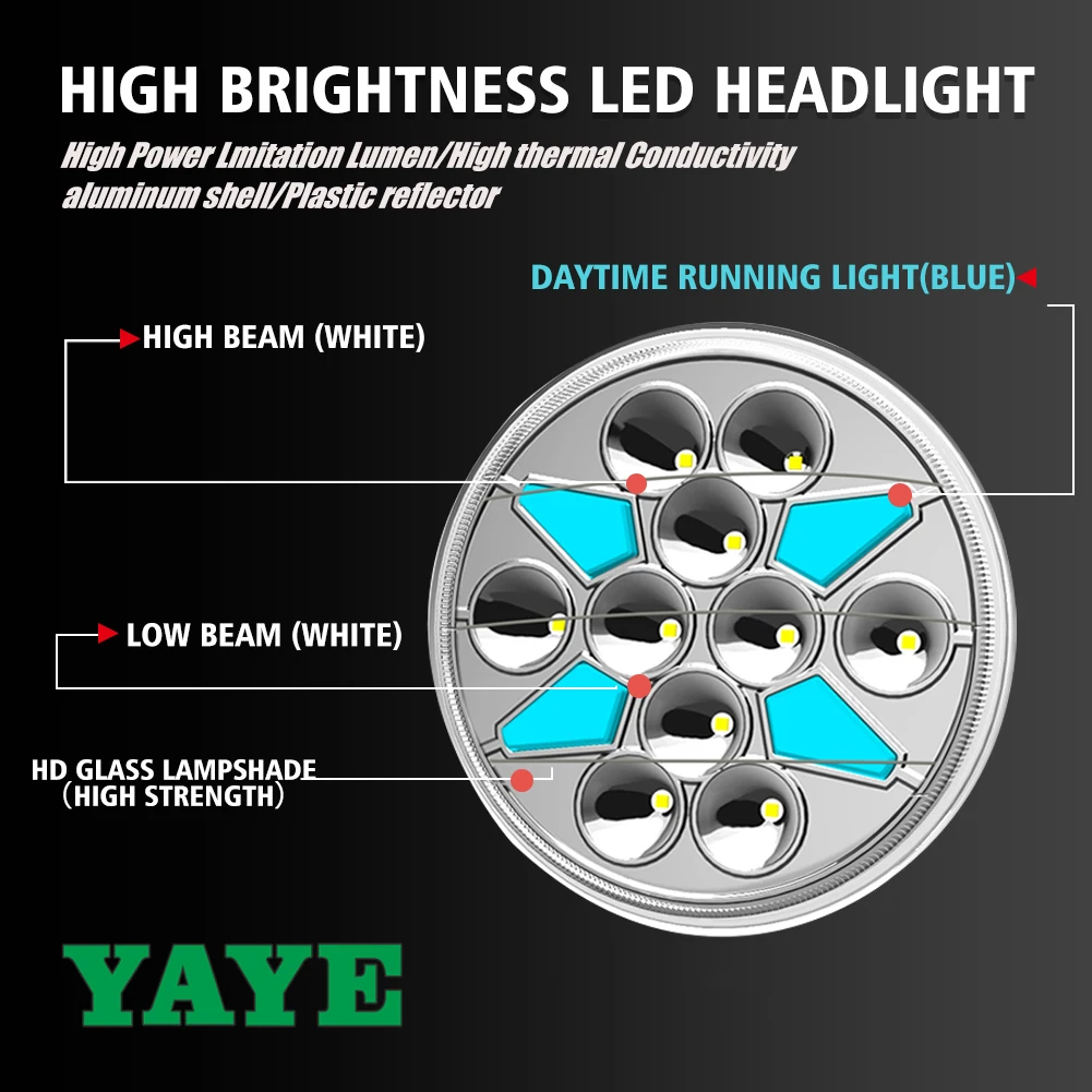 YAYE GN125 2 in 1 High Power LED Motorcycle Headlight with DRL/Turn Signal and DC12V Voltage