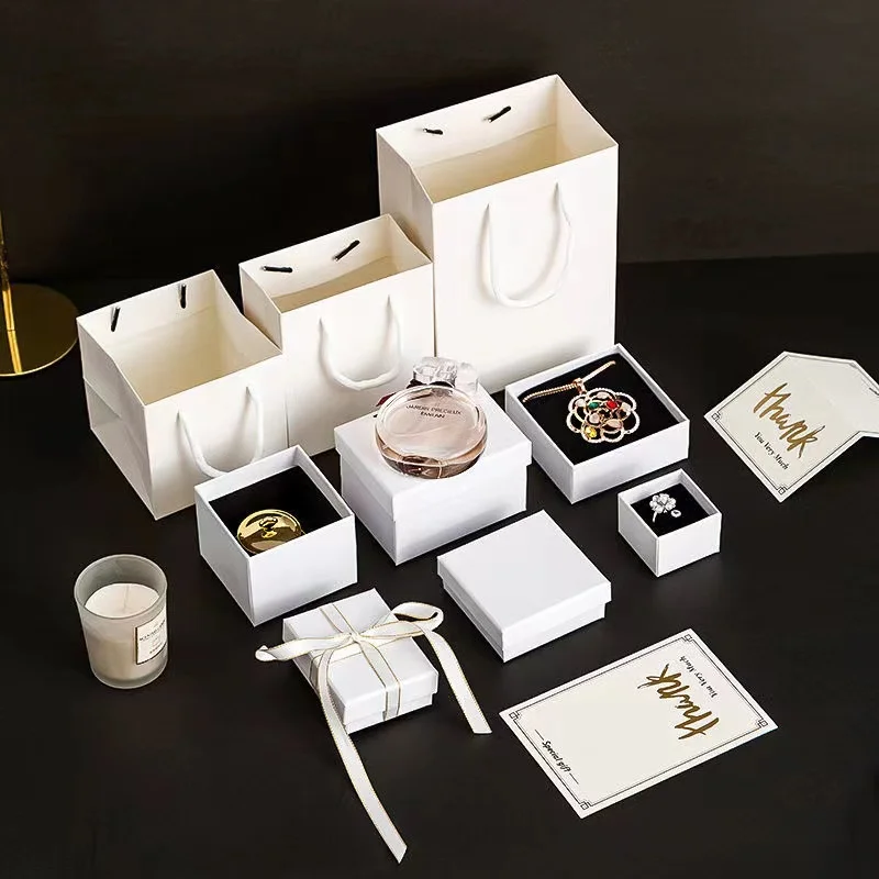 Wholesale Custom Luxury  Jewelry Set Packing Box for Earrings Necklace Ring Packaging With Bag manufacture
