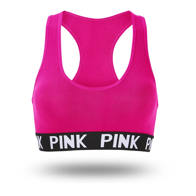 Shitja e nxehtë Vajzë Letra të trilluar angleze Band elastik Spandex / Nylon sport brassiere fitness yoga Sport brassiere Për verë Outdoor grua