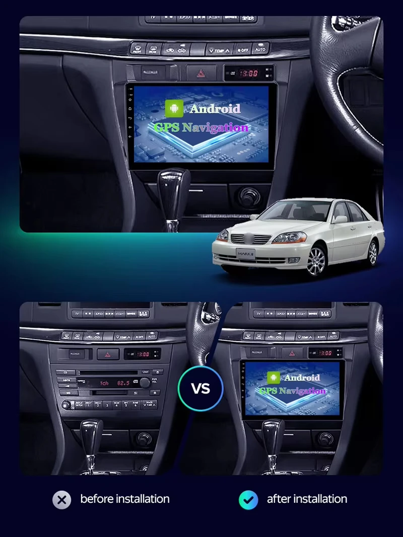 2din Android Car Audio Player DVD Radio Multimedia Navigation GPS for Toyota Mark II 9 X100 2002-2007