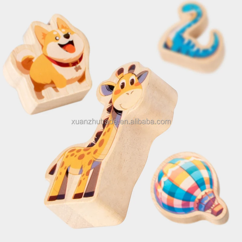 Stack And Balance Wooden Balance Stacking Building Blocks Tactile Matching Toys Kids ...