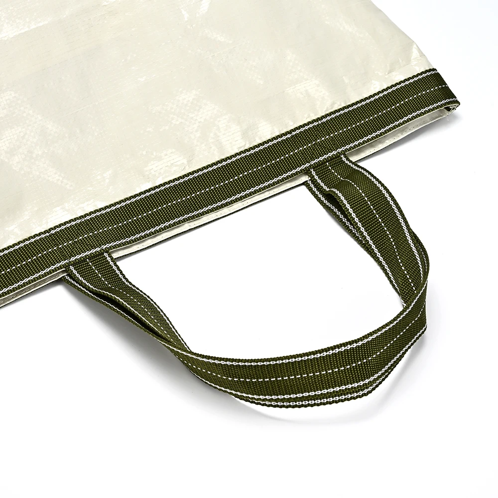 Custom Recycled PP Woven Shopping Tote Bag Eco-Friendly Reusable Grocery Bag with Logo Laminated Waterproof and Durable factory