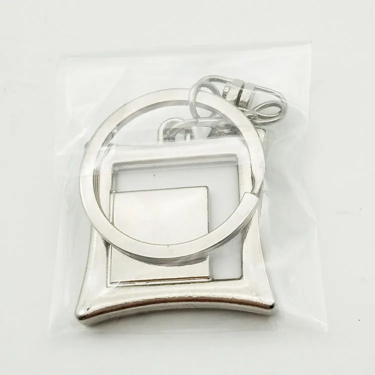 Promotional Metal Decorative Keychain Photo Frame Keyring Pictures Key