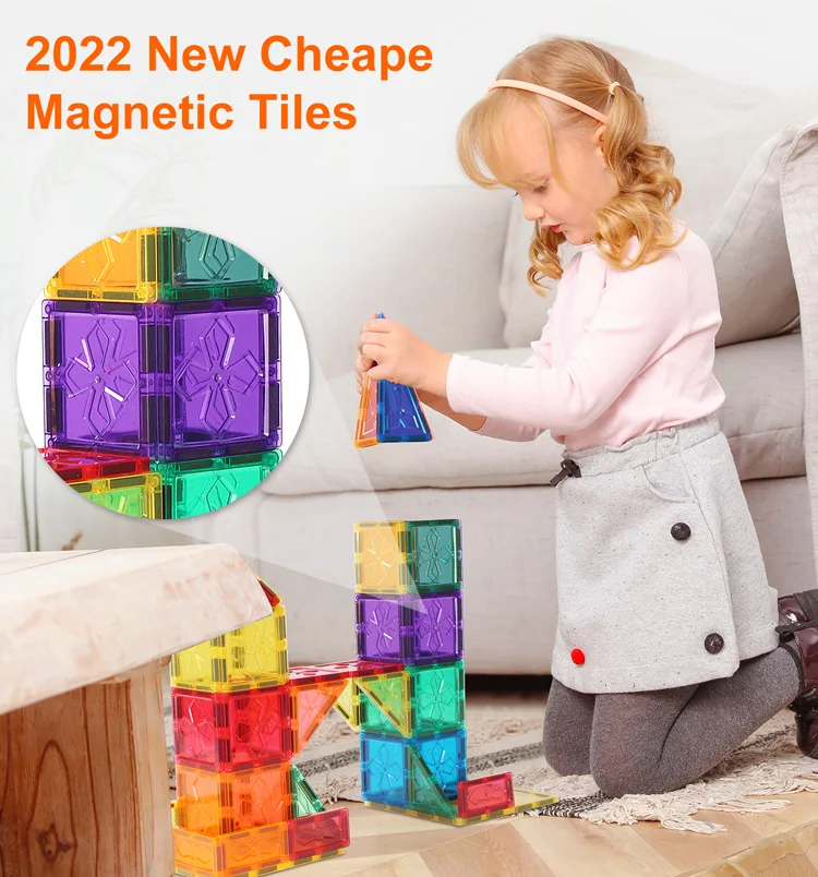 Mntl Kids Educational 3d Construction Toys Magnetic Tiles Building ...
