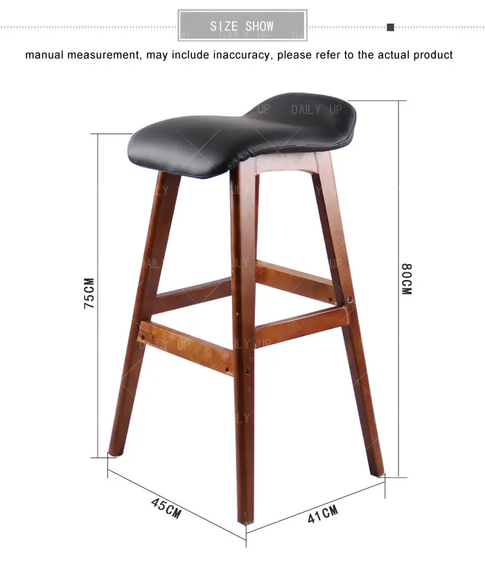 Wholesale High Bar Stool Nordic Wooden Chair With Footrest PU Leather And Fabric Square Stool For Kitchen Dining And Counter