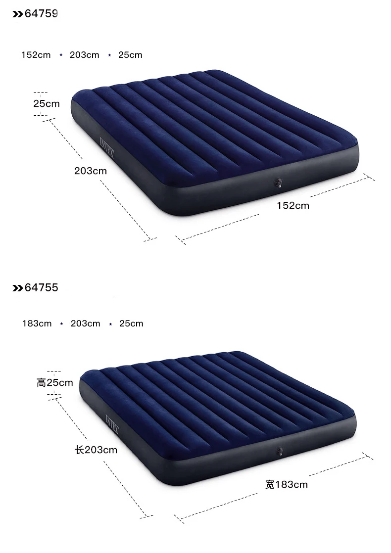 INTEX 64756 Dura-Beeam Series Classic Downy Airbed Single