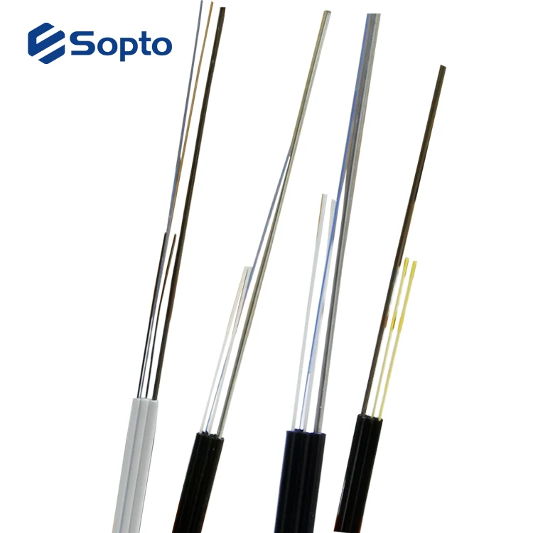Sopto High Quality Fiber Optical Drop Cable 1 2 4 Core With KFRP Indoor LSZH Communication Fiber Drop Cable