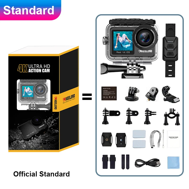 
 Keelead K80 4K 60FPS 20MP 2,0 сенсорный ЖК-экран EIS двойной экран Wi-Fi Веб-камера водонепроницаемый шлем спортивная видеокамера K80 Экшн-камера  