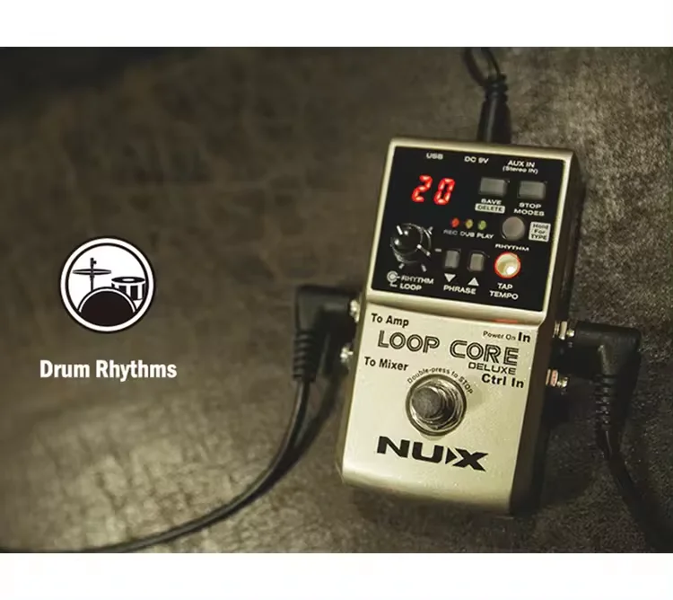 NUX Professional 24 Bit LOOP CORE Deluxe Bundle Loop Pedal With