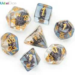 Polyhedral Resin Dice for DND RPG MTG and for Board or Card Games Dungeons and Dragons Dice Set Boat Light Blue