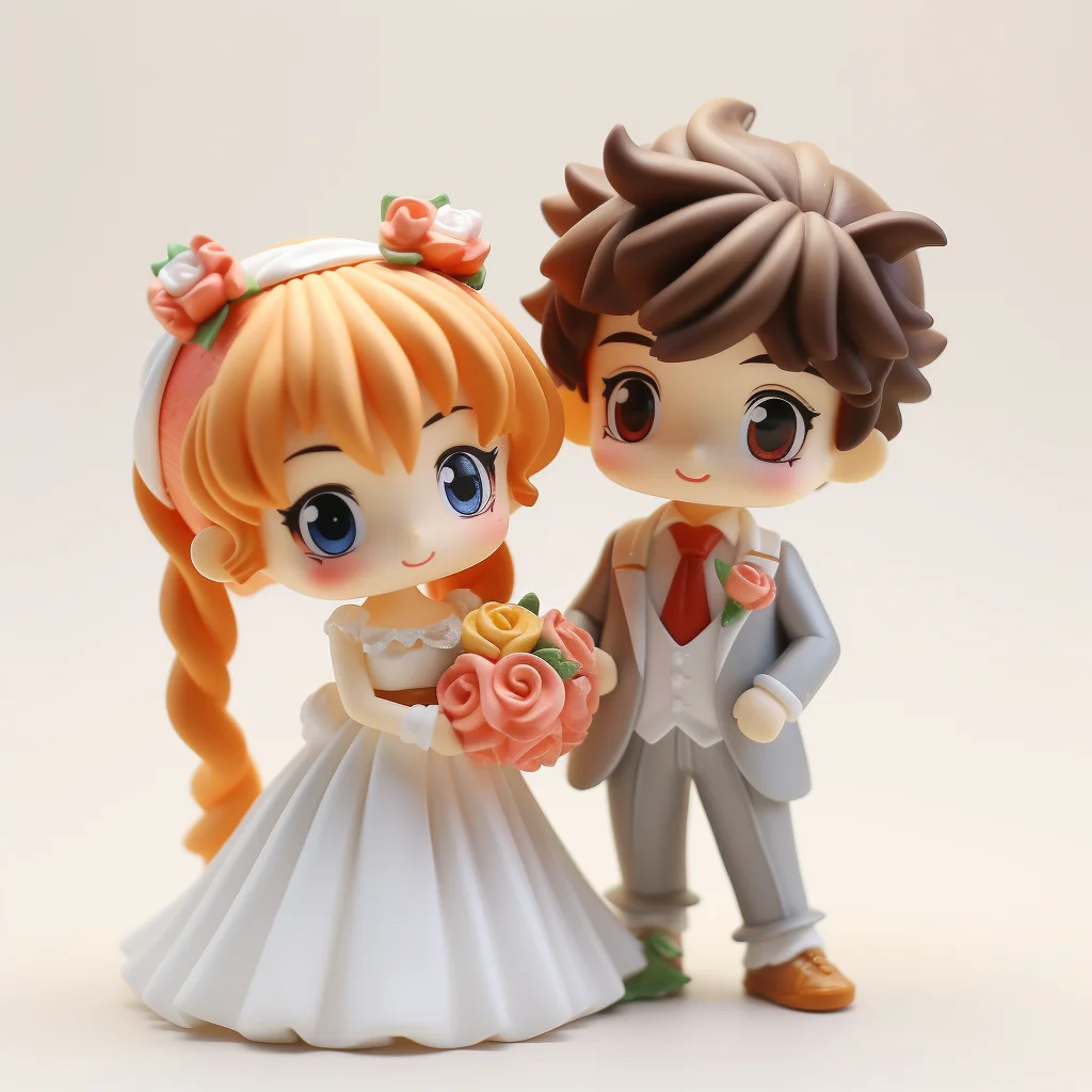 Custom Miniature Wedding Couple Figurine Small Statue Wedding Doll Action  Figures Ornaments Bride Groom Figurines for Decoration