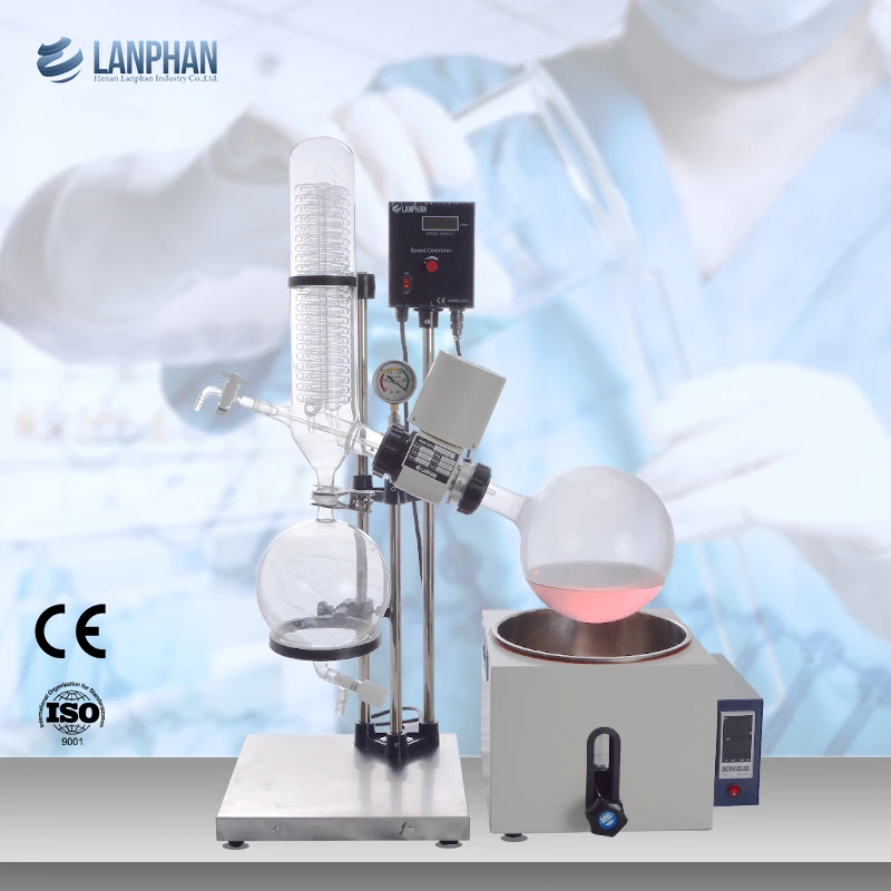 500ml  2l 10 Liter Small Scale Vacuum Rotavapour Rotavapor Capacity Single Effect Rotovap with Chiller Rotary Evaporator in Lab