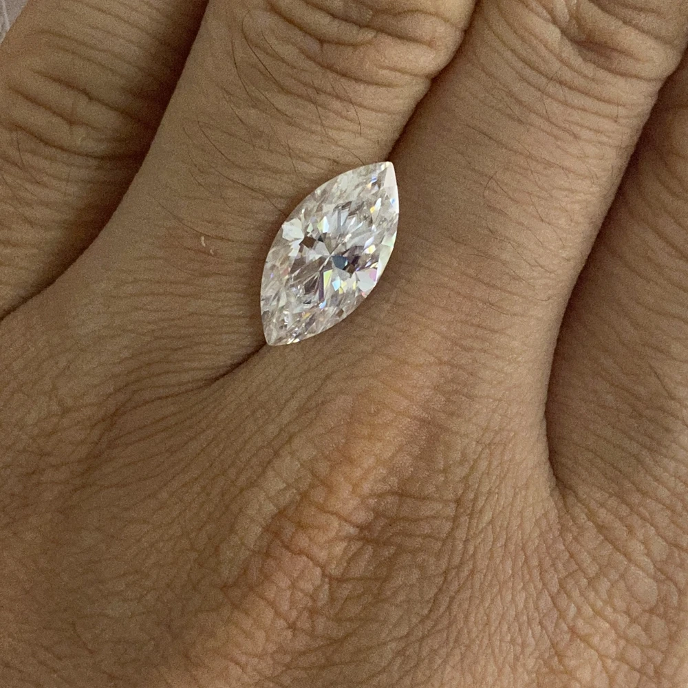 Lab Grown Moissanite Big Size 18x8mm 5cts VVS1 Marquise Cut Loose Moissanite Stone