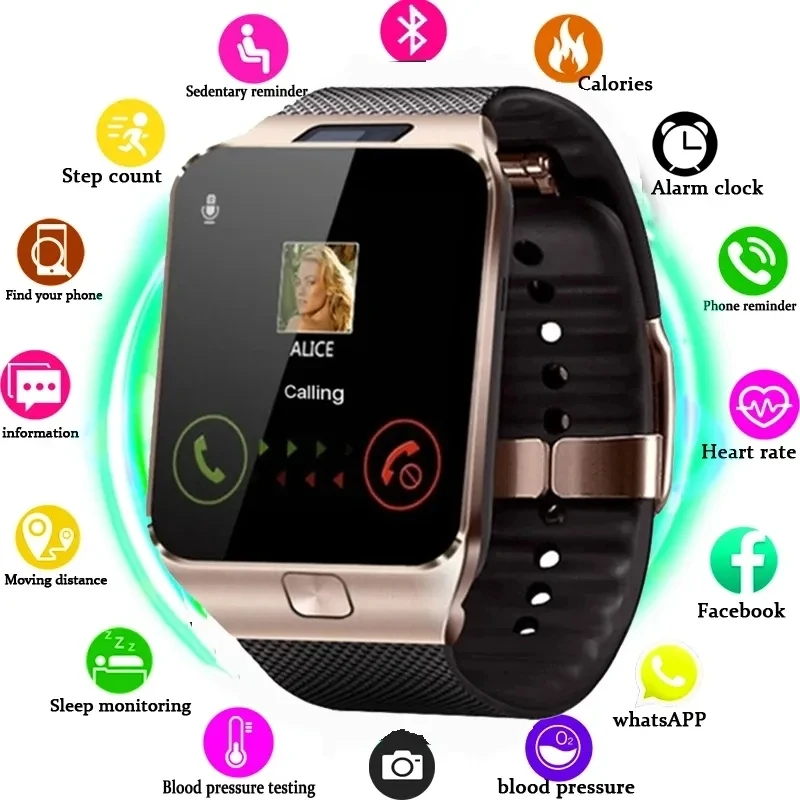 DZ09 Smart Watch Hot Sell Cheap Mobile Phone Camera Smartwatch Smart  Wristwatch Sim Card Fitness Tracking Waterproof Watches