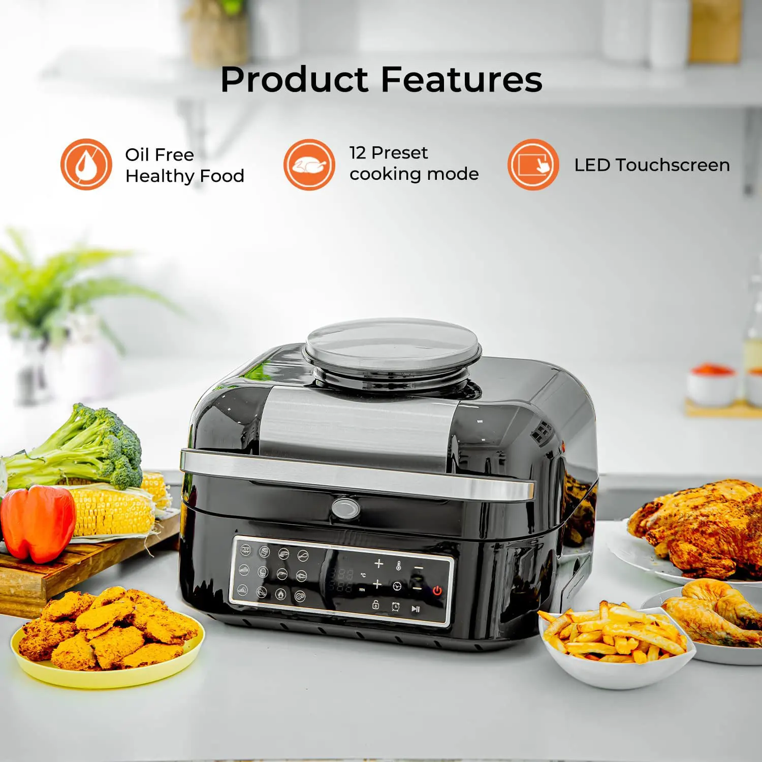 Air Fryer Smokeless Indoor Grill 12-in-1 Smart XL Multicooker