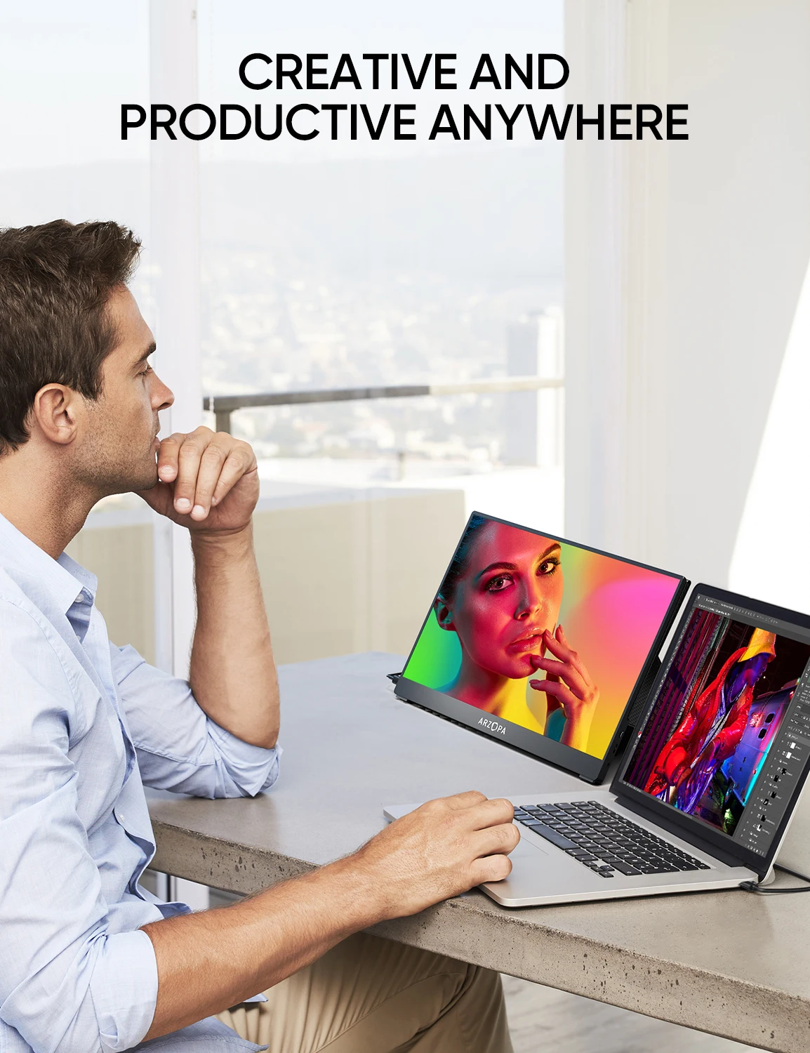 Arzopa 15.6 Inch 4K Portable Monitor - HDR & Anti-Blue Light