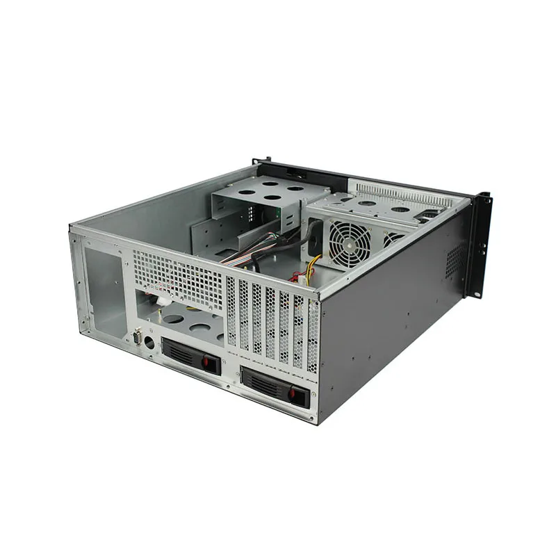 4U 19inch Industrial Server Case with LCD and Keyboard ATX Rack Style with Fan Communication Equipment Case in Stock